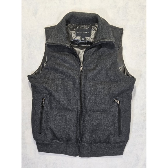 Banana Republic Jackets & Blazers - Banana Republic Vest Womans Sz M 8 Down Puffer‎ Gray Wool Coat Quilted Winter